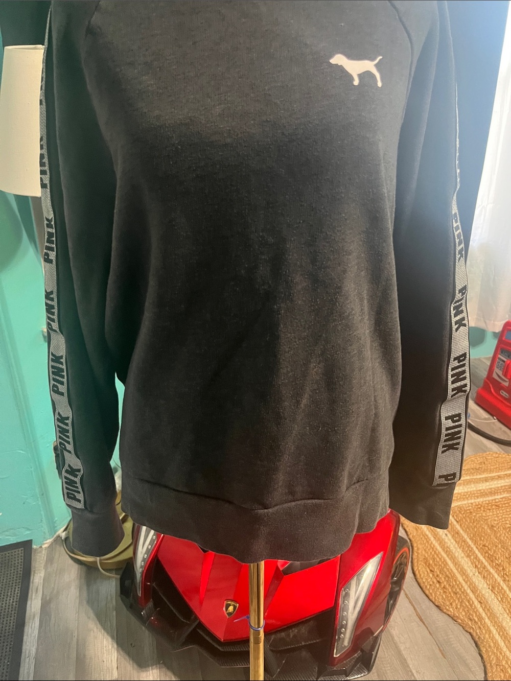 PINK Victoria's Secret Black Logo Crewneck Sweater